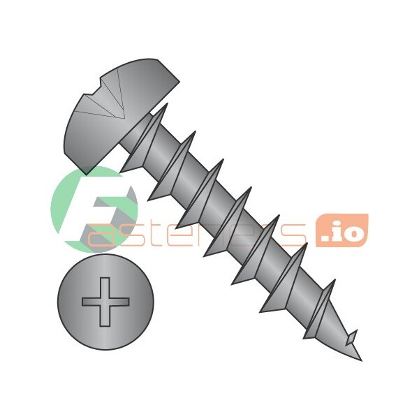 Newport Fasteners Wood Screw, #8, 3/4 in, Black Oxide Steel Pan Head Phillips Drive, 8000 PK 413183 - main